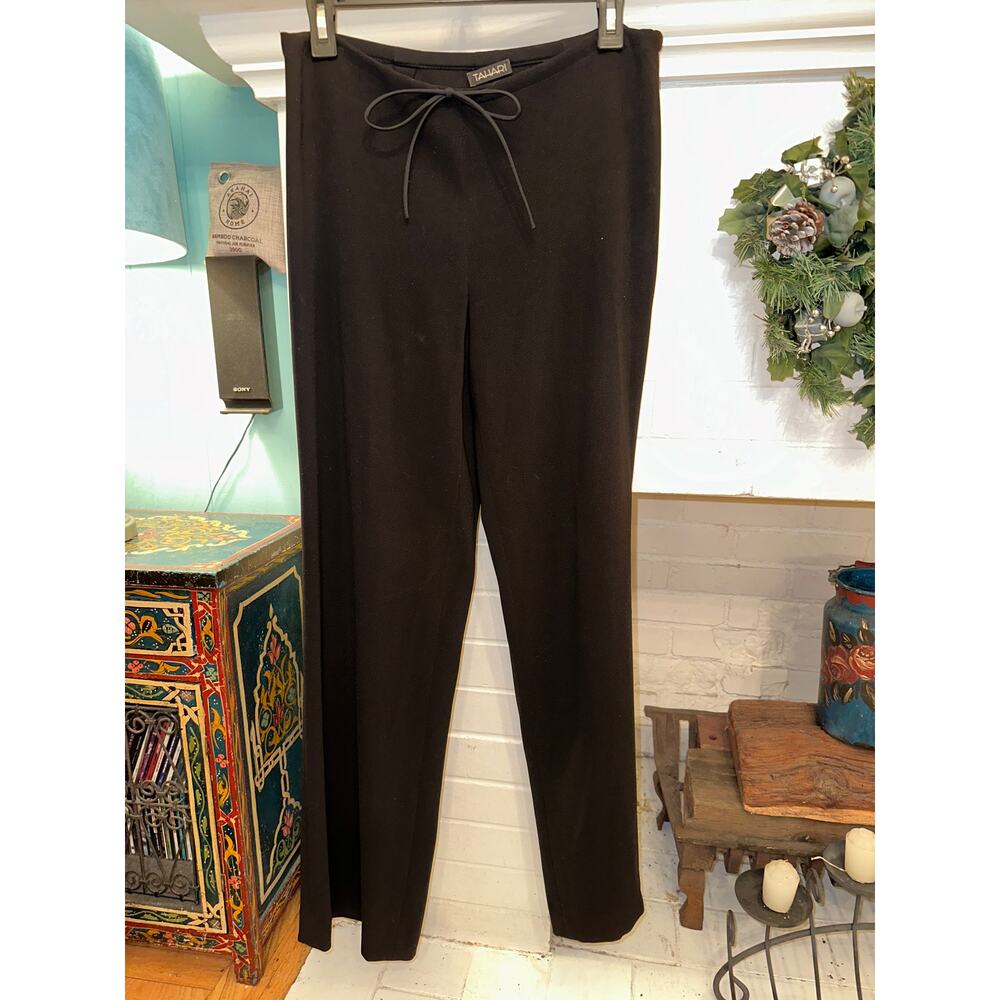 VINTAGE TAHARI BLACK DRAWSTRING PANTS 6 MINIMALIST OFFICE